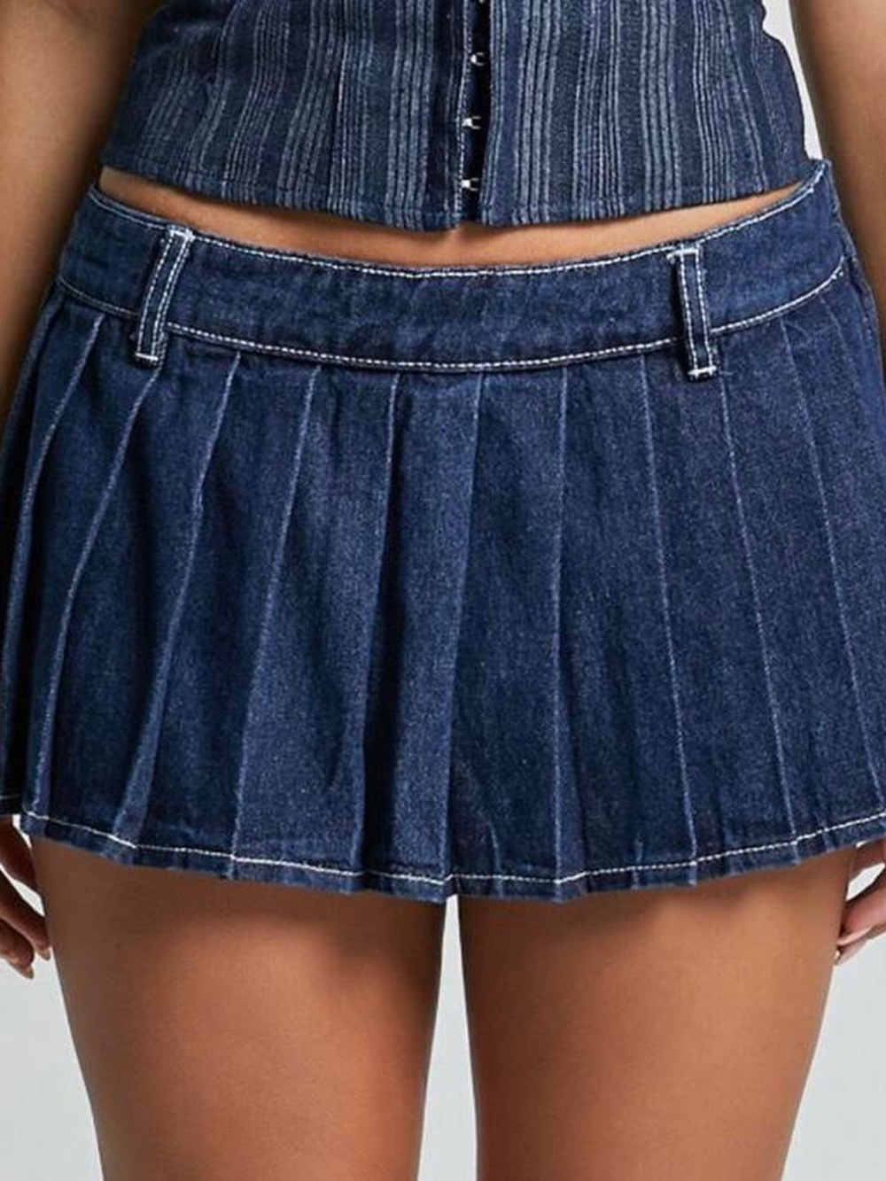 lioness dark blue denim mini skirt